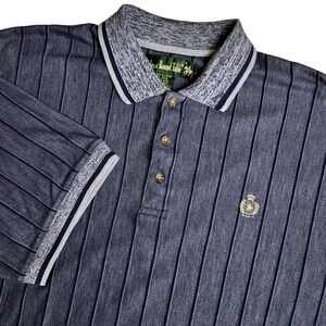 Knights of The Round Table Men's XL Striped Polo Shirt Knit‎ Collar Short Sleeve